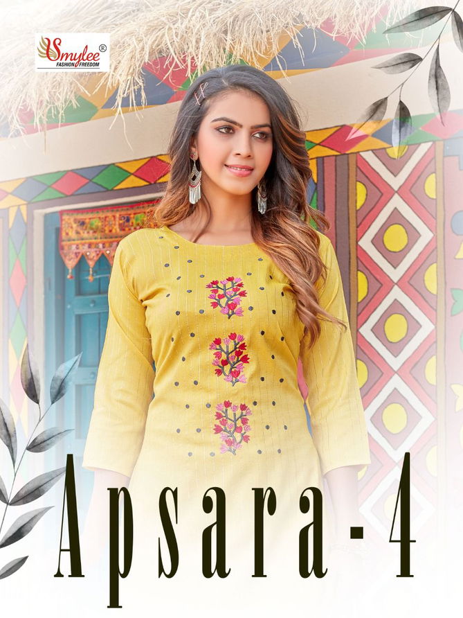 Smylee Apsara 4 New Ethnic Wear Designer Heavy Lurex Latest Kurti Collection